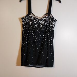 SWM 365 Swimsuit Black and White Polka Dot Women's One Piece